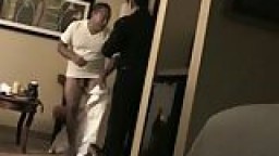 Nasty asian guy flashed his dick to room service maid