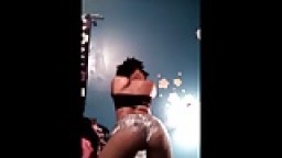 Big ass ebony in tight panties twerking in front of her webcam