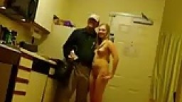 Nasty blonde take a nude pic with delivery boy